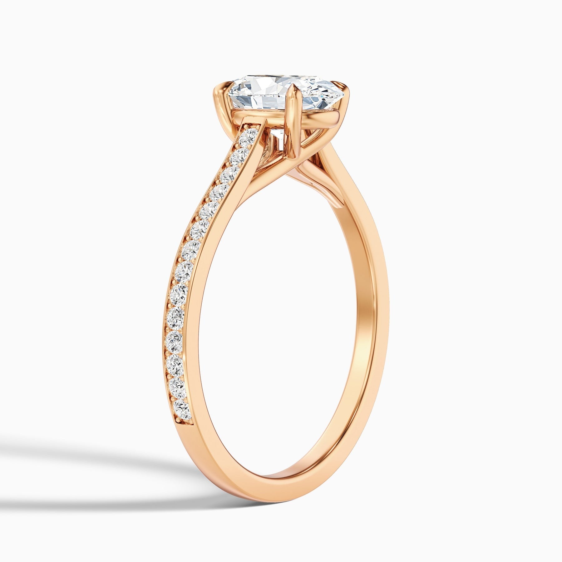 Aurelia Oval Cut Side Stone Pave Lab Grown Engagement Ring
